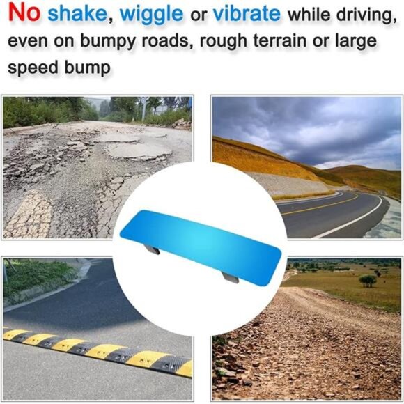 Anti Glare Rear View Mirror Frameless Car Interior Rearview Mirror Panoramic - Picture 6 of 8